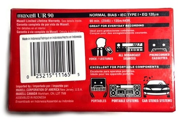 НОВАЯ КАССЕТА ДЛЯ ЗАПИСИ MAXELL UR90 с нормальным смещением UR 90 мин, 5 шт.