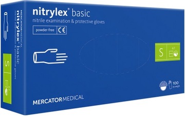 Rękawice nitrylowe nitrylex basic dark blue S 100s, rękawiczki jednorazowe