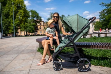 WÓZEK SPACEROWY LEKKI REGULOWANY AMORTYZACJA DUŻE KOŁA 0-22KG + AKCESORIA
