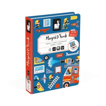 STRAŻ POŻARNA Magnetibook Janod 3+ układanka magnetyczna 78 elementów