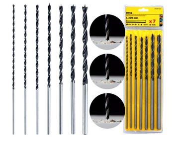 СВЕРЛА ПО ДЕРЕВУ 4-12 УВЕЛИЧЕННЫЕ ДЛИННЫЕ 7 шт.
