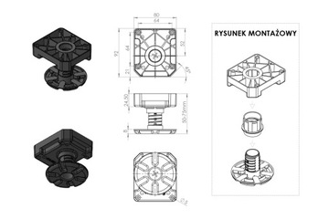 STOPKA NÓŻKA MEBLOWA REGULOWANA MULTI LEG 50-75