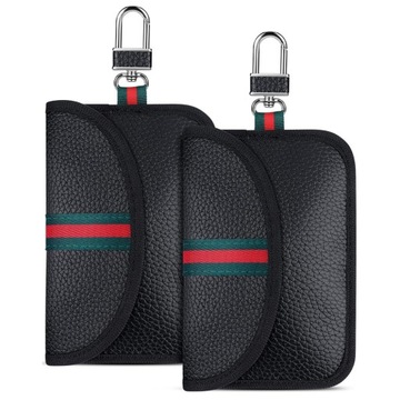 ЗАЩИТНЫЙ КОЖАНЫЙ ЧЕХОЛ ДЛЯ БЕЗКЛЮЧЕВЫХ RFID-КЛЮЧЕЙ 2 шт.