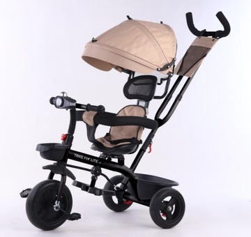 Трехколесный велосипед TRIKE FIX Lite V2, бежевый, вращающийся на 360 градусов