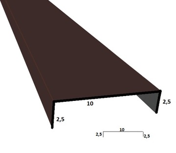 Obróbka maskująca 1 dł. 1,95m ral 8017 BRĄZ POŁYSK