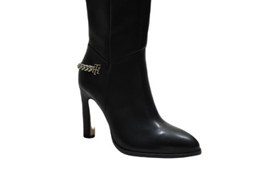 TOMMY HILFIGER CHAIN OVERKNEE HIGH HEEL BOOT FW0FW07063 OFICERKI R 37