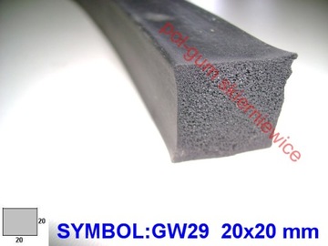 ПРОКЛАДКА ИЗ ПОРОСТОЙ ПЕНОКАЗИНЫ, ПЛОСКАЯ 20x20