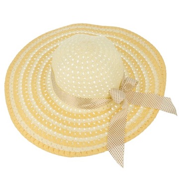 V2 ЖЕНСКАЯ СОЛОМНАЯ ПЛЯЖНАЯ ШЛЯПА С БАНТОМ, ЦВЕТ