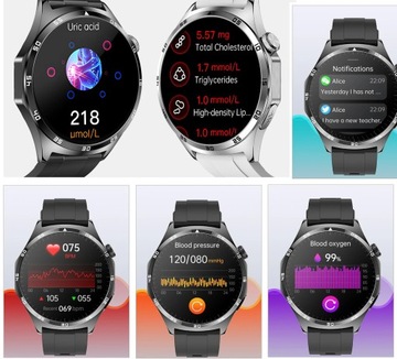 ZEGAREK SMARTWATCH MĘSKI Z ROZMOWAMI EKG POMIAR CUKRU BMI Ciśnieniomierz