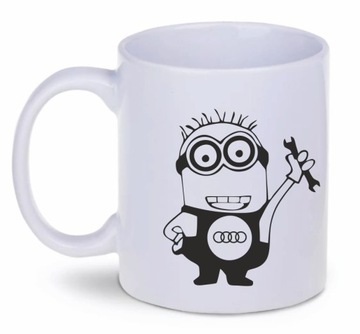 Kubek 330ml biały D188 AUDI MINIONEK MECHANIK