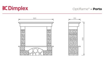 Kominek elektryczny Dimplex Optiflame Porto orzech