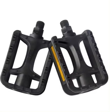 ВЕЛОСИПЕДНЫЕ ПЕДАЛИ НА ПЛАТФОРМЕ MTB BMX БОЛЬШИЕ 9/16 ДЮЙМОВ, ЧЕРНЫЕ ПРОЧНЫЕ СО СВЕТООТРАЖАЮЩИМИ СРЕДСТВАМИ