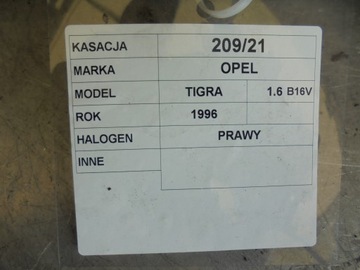 HALOGEN PRAVÝ OPEL TIGRA