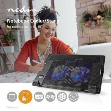 PODSTAWKA CHŁODZĄCA POD LAPTOPA NEDIS NBCR200BK 18
