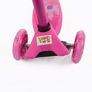 HULAJNOGA TRÓJKOŁOWA DLA DZIECI TOBBI-TOYS BALANSOWA KOŁA LED RÓŻOWA PRINCE