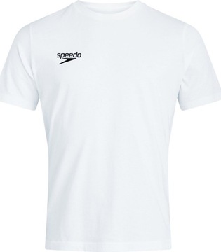 MĘSKA KOSZULKA Z KRÓTKIM RĘKAWEM T-SHIRT SPEEDO CLUB PLAIN TEE AF BIAŁA r S