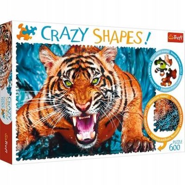 TREFL PUZZLE 600 CRAZY SHAPES OKO W OKO Z TYGRYSEM