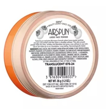 COTY AIRSPUN ПУДРА ДЛЯ ЛИЦА Прозрачная