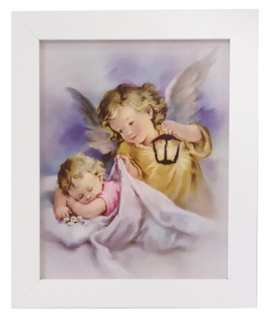 OBRAZY NA ŚCIANĘ ANIOŁKA ANIOŁA STRÓŻA BIAŁA RAMA