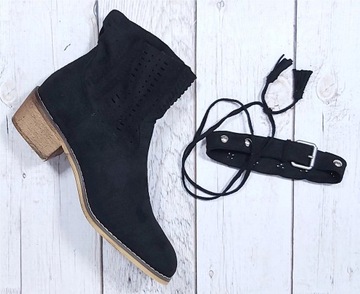 АЖУРНЫЕ КОВБОЙСКИЕ БОТИНКИ Чёрные 37