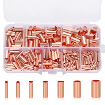 250PCS НАБОР ПРОВОЛОЧНЫХ ВТУЛОК 7 РАЗМЕРОВ МЕДНЫЙ НЕИЗОЛИРОВАННЫЙ ЗАЖИМ