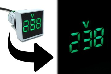 Зеленый светодиодный свет 220V 230 В 500 В вольтметр Volttomierz Meter