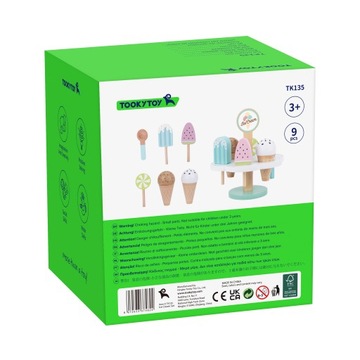 DREWNIANA LODZIARNIA KAWIARNIA ZESTAW SKLEPIK Z LODAMI NA MAGNES STRAGAN