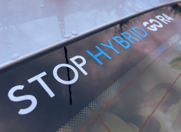 Автомобильная наклейка STOP HYBRID GO SMOG, автомобильная наклейка