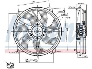 VENTILÁTOR CHLADIČŮ LANCIA PHEDRA 2.0-2.9 TOYOTA PROACE 1.6 2.0