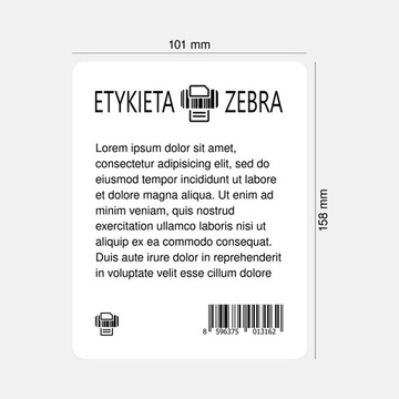 Etykiety termiczne Zebra białe 101x158mm fi 25mm
