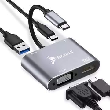 HUB USB-C Adapter HDMI 4k VGA USB MacBook PD 100W