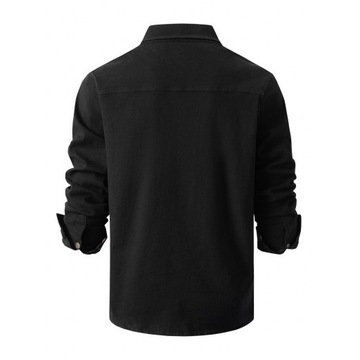 Stylowa Męska Koszula Bawełniana Prana Elastyczna Długie Rękawy S-3XL