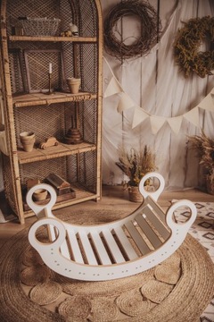 Деревянный Монтессори-качалка для детей + подушка K + стена + горка