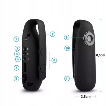 ПРОФЕССИОНАЛЬНАЯ МИНИ-ПОЛИЦЕЙСКАЯ КАМЕРА ДЛЯ ЛИЧНОГО НАБЛЮДЕНИЯ БЕЗОПАСНОСТИ