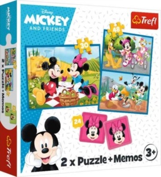 TREFL PUZZLE 2W1 + MEMOS 93344 MYSZKA MIKI