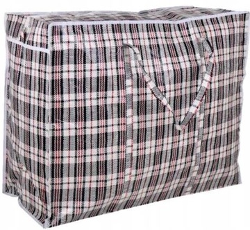 DUŻA TORBA HANDLOWA RUSKA PAKOWA ZAKUPOWA DO PRZEPROWADZKI KRATKA 80cm 106L