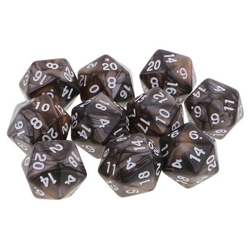 20-ścienna kostka D20 wielościenna kostka do gier planszowych DND Game Coffee Grey