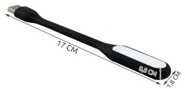 Силиконовая гибкая USB светодиодная лампа для ноутбука, черная