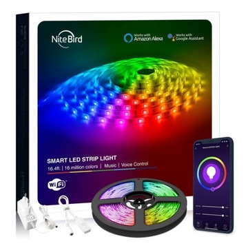 NITEBIRD SMART TAŚMA LED W RYTM MUZYKI SL3 ZESTAW 2X5M WIFI TUYA APLIKACJA