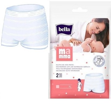 BELLA MAMMA MAJTKI POPORODOWE SIATECZKOWE XL