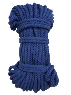 LINA BAWEŁNIANA kręcona 8mm - 50m NIEBIESKA