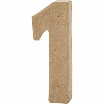 cyfra 1 z papier-mache 10 cm