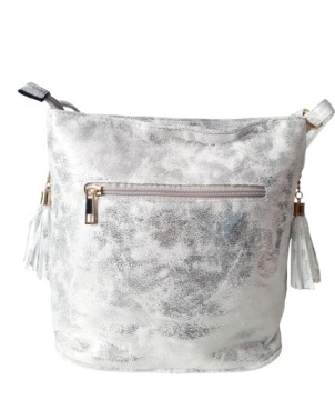 Серебряная сумка-мессенджер Victoria&Co из полиэстера