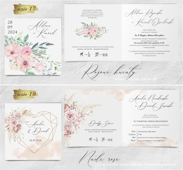Свадебные приглашения на гламурную цветочную свадьбу + полная персонализация