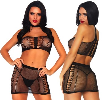 ZMYSŁOWY KOMPLET BIELIZNA KORONKOWA SEKSOWNA BODYSTOCKING PREZENT