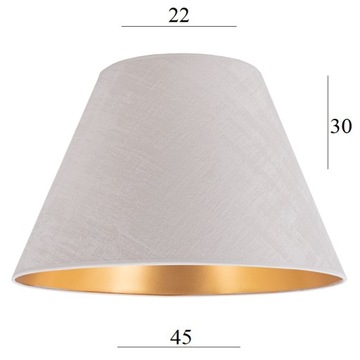 ABAŻUR do lampy stojącej 8S surowy welur 45/30 biały abażur z weluru