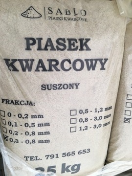 PIASEK DO PIASKOWANIA ŚCIERNIWO 0,3-0,8MM TONA