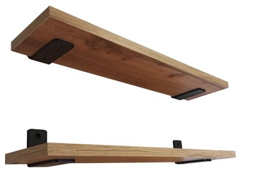 PÓŁKA ŚCIENNA WISZĄCA TYPU LOFT - INDUSTRIALNA 55 cm DĄB CRAFT ZŁOTY