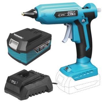 АККУМУЛЯТОРНЫЙ КЛЕВОЙ ПИСТОЛЕТ DED7052 + АККУМУЛЯТОР 4 Ач + LAD