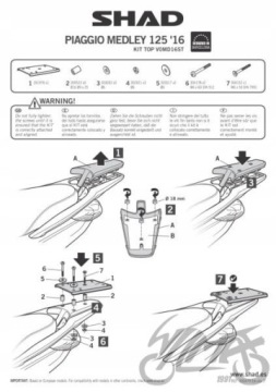 БАГАЖНИК ЗАДНИЙ SHAD ДЛЯ PIAGGIO MEDLEY 125
